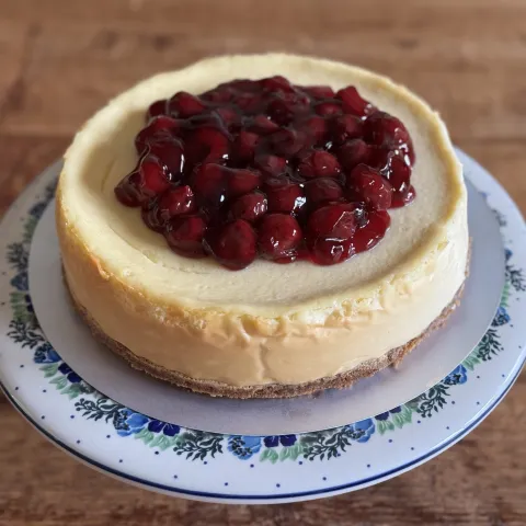 NY style cheese cake met kersen
