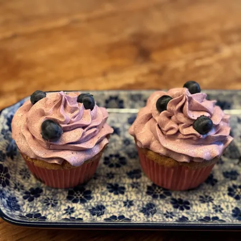 Blauwe bessen Cupcake groep