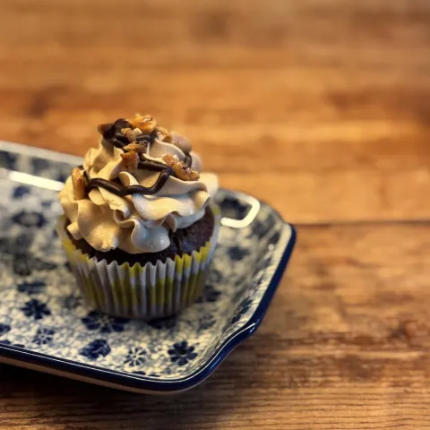 Chocolade Pindakaas Cupcake detail